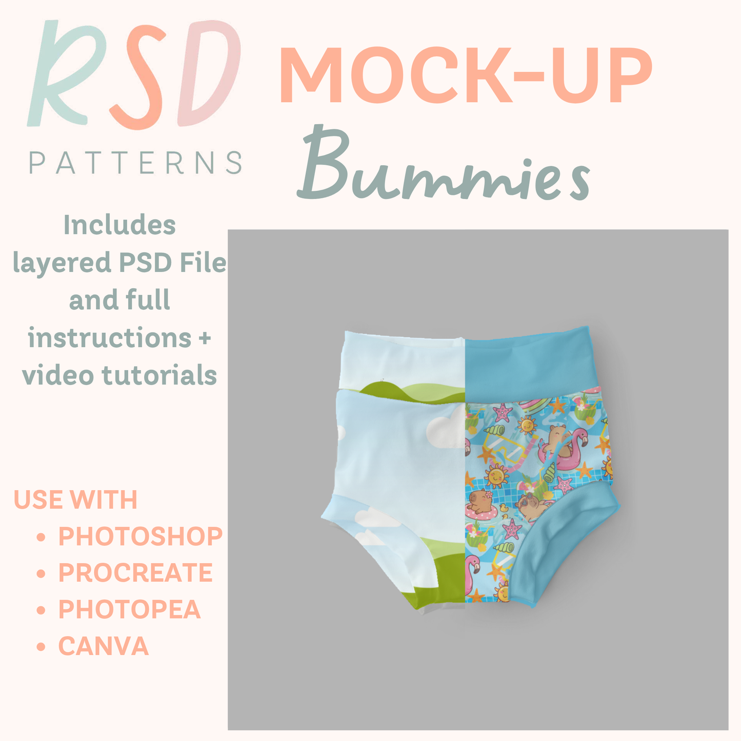 Bummies Digital Sewing Pattern Mock-Up