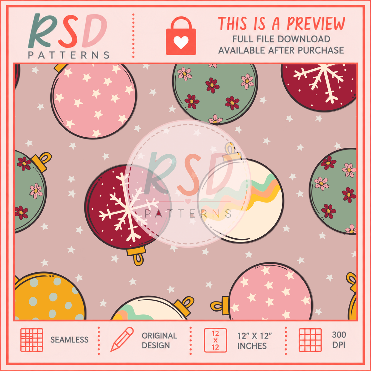 Holiday Ornaments Seamless File