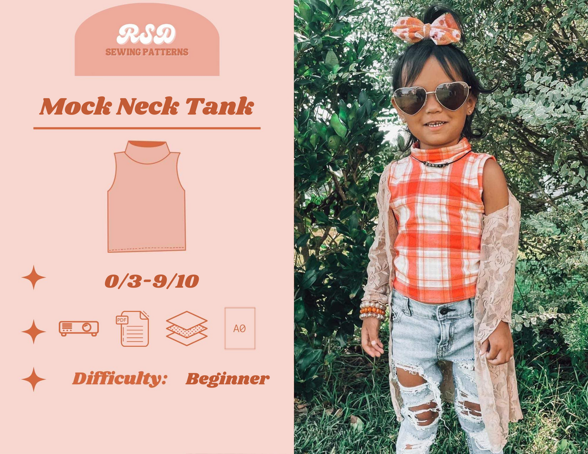 Mommy Mock Neck Tank PDF – Retro Sparkle Designs