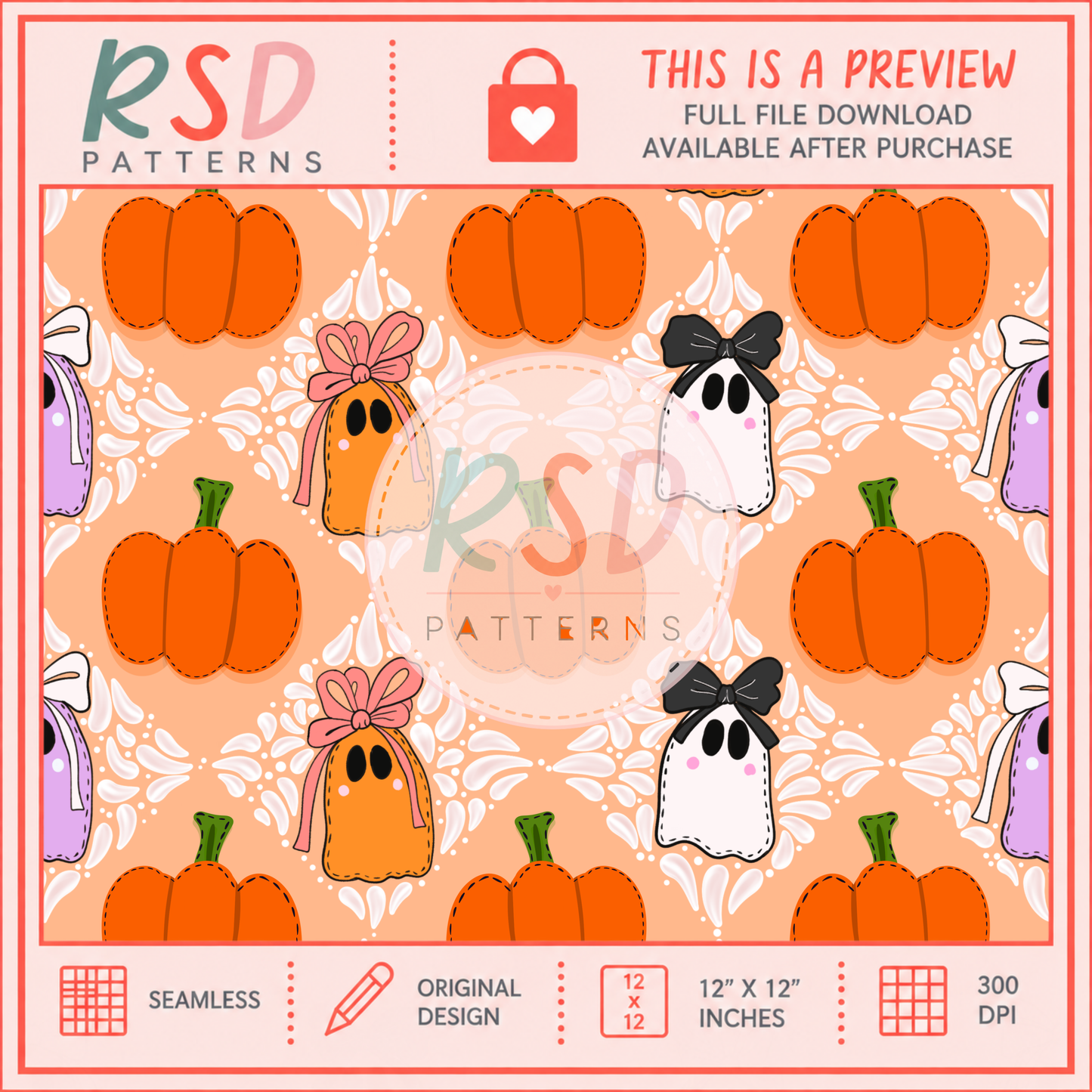 Spooky Talavera Orange Seamless File