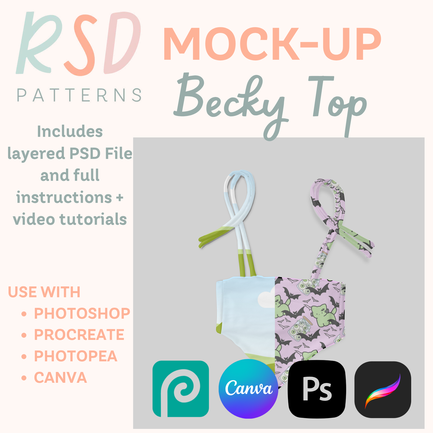 Becky Top Digital Sewing Pattern Mock-Up