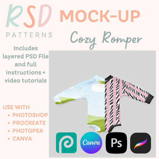 Cozy Romper Digital Sewing Pattern Mock-Up