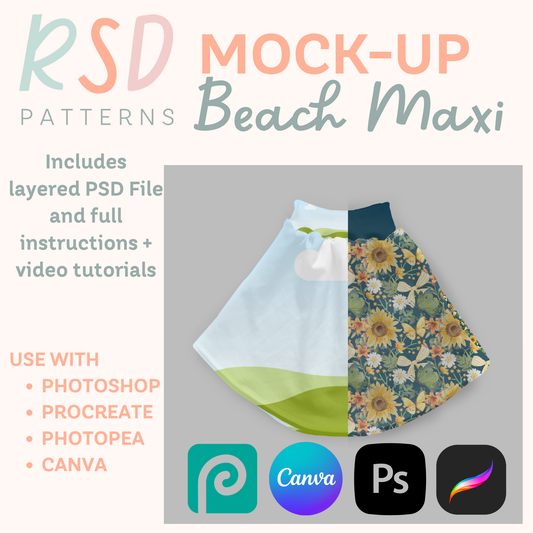 Beach Maxi Digital Sewing Pattern Mock-Up