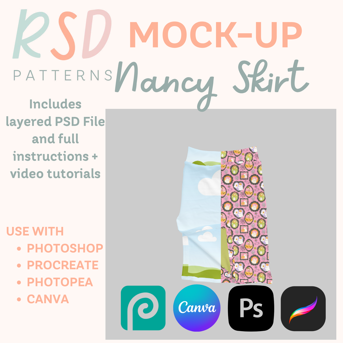 Nancy Skirt Digital Sewing Pattern Mock-Up