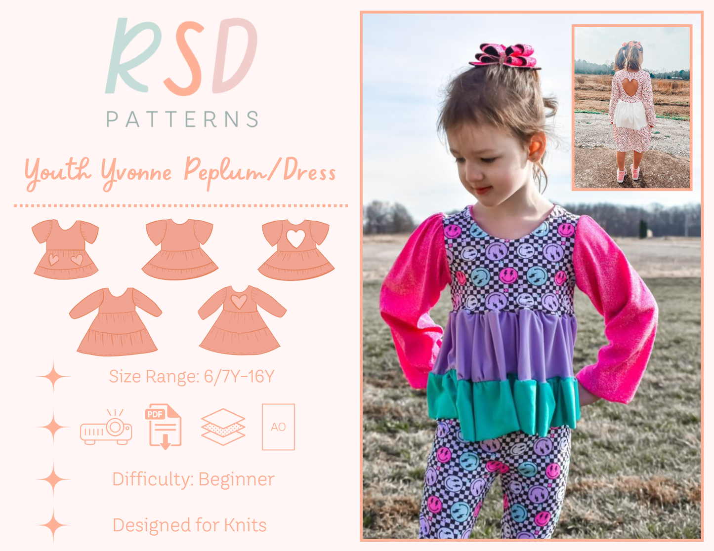 Youth Yvonne Peplum/Dress PDF