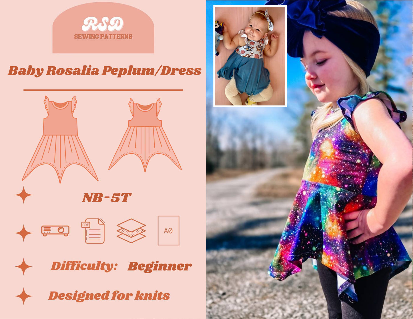 Baby Rosalia Peplum/Dress PDF