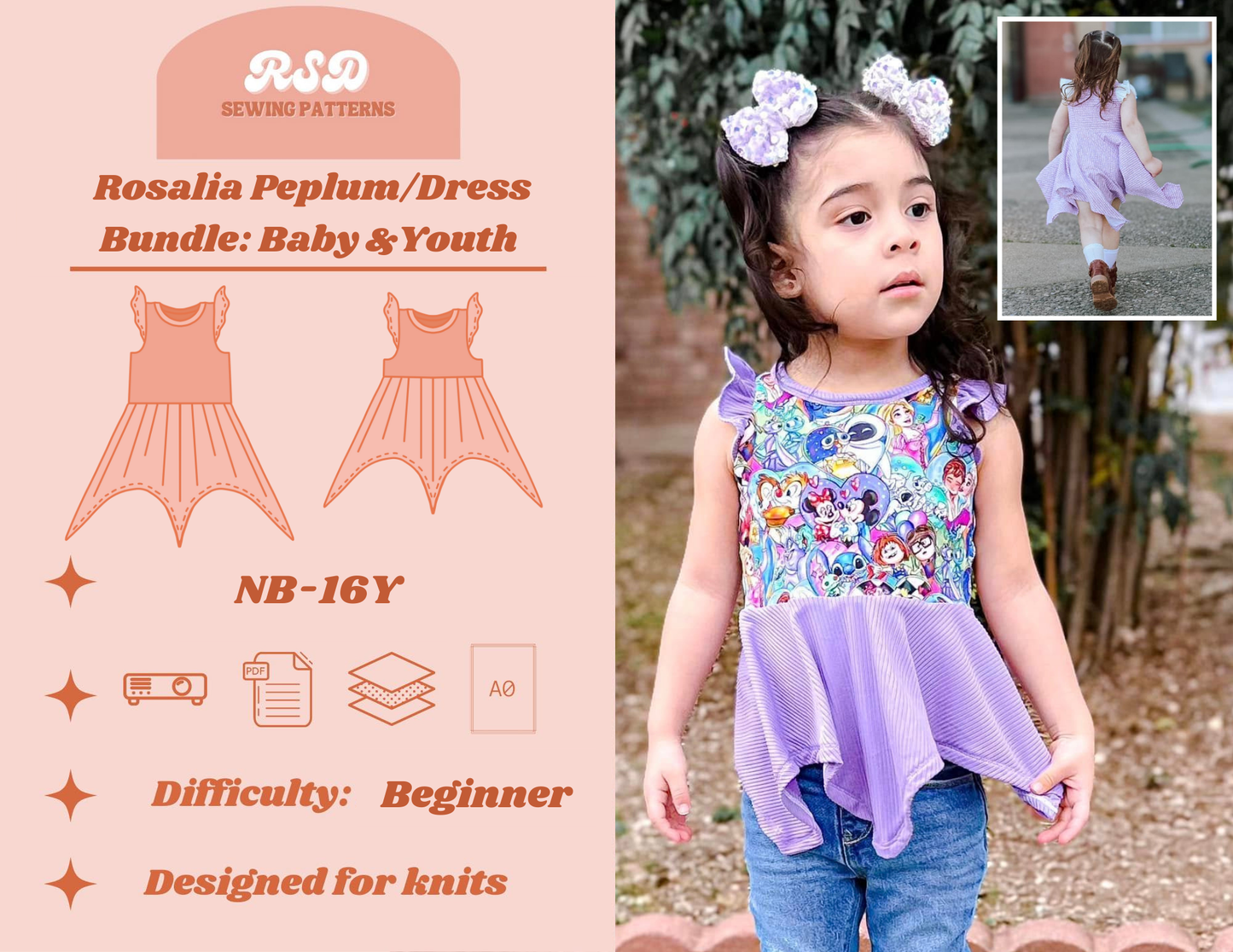 Baby & Youth Rosalia Peplum/Dress Bundle PDF