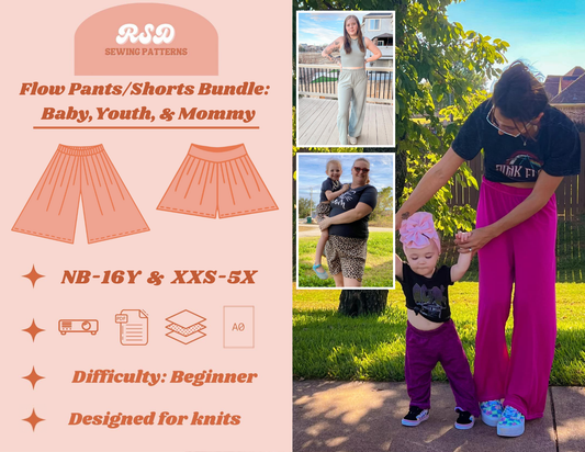 Baby, Youth, & Mommy Flow Pants/Shorts Bundle PDF