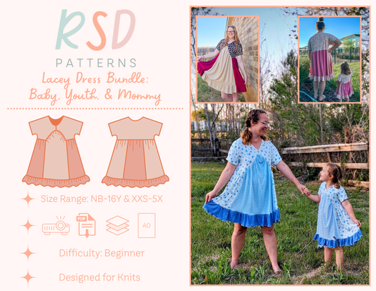 Baby, Youth, & Mommy Lacey Dress Bundle PDF