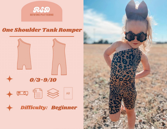 One Shoulder Tank Romper PDF