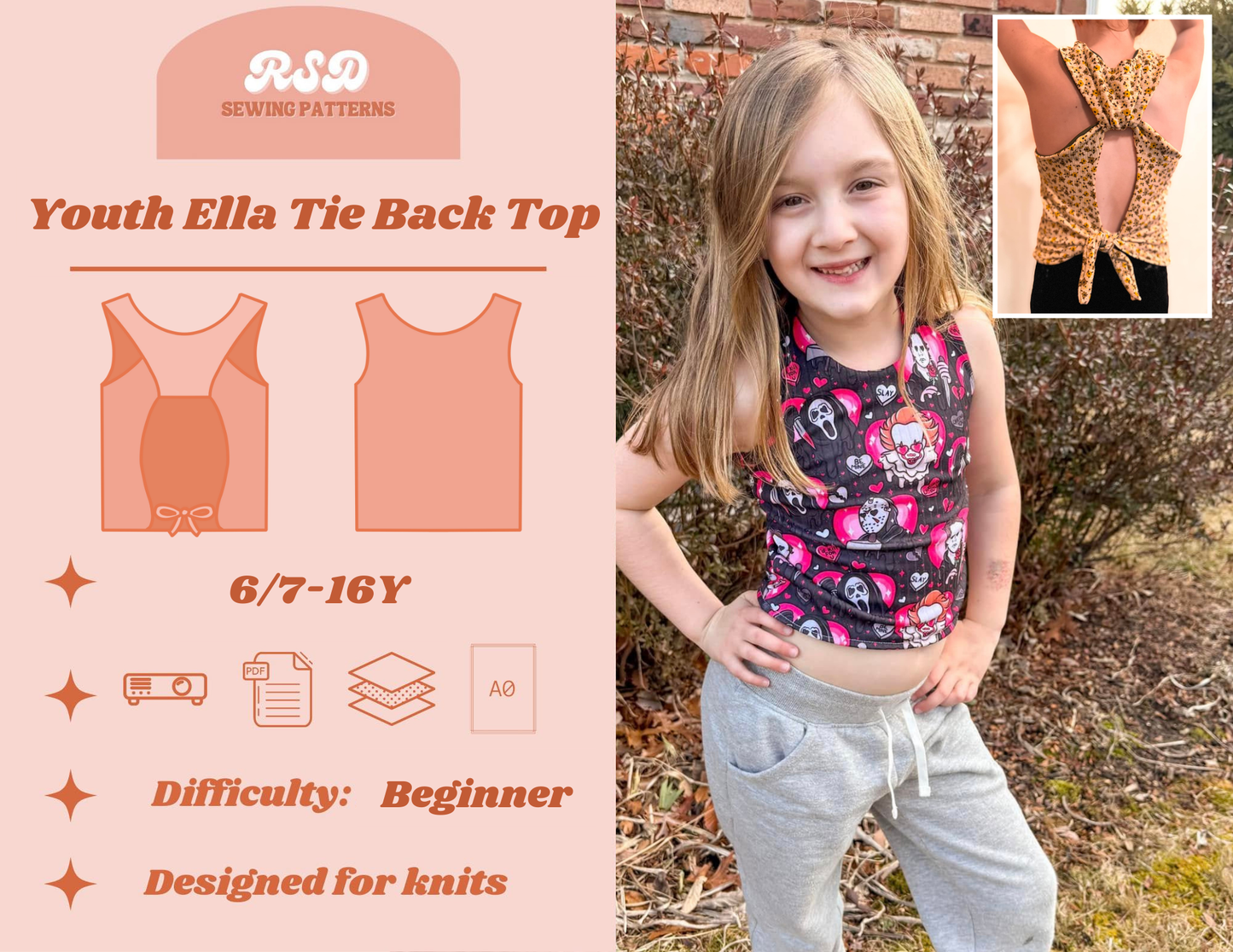 Youth Ella Tie Back Top PDF