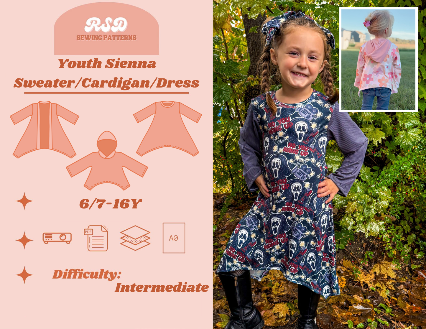 Youth Sienna Sweater/Cardigan/Dress PDF